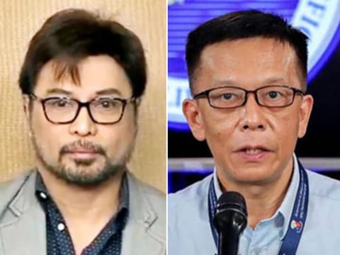 Arnell Ignacio (left), who was recently removed from his post as chief of the Overseas Workers Welfare Administration (OWWA), and Department of Migrant Workers (DMW) Secretary of the Hans Leo Cacdac, who confirmed Ignacio's sacking.