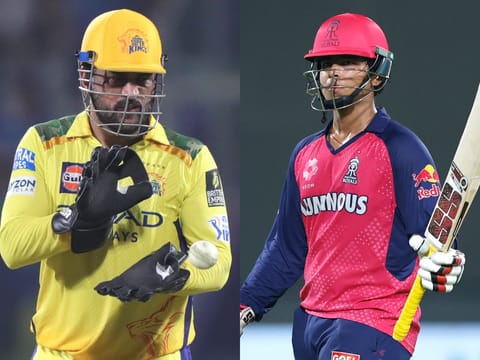 Mahendra Singh Dhoni (left) saw a full picture of the young talent Vaibhav Suryavanshi during the generational face-off in Delhi on Tuesday.