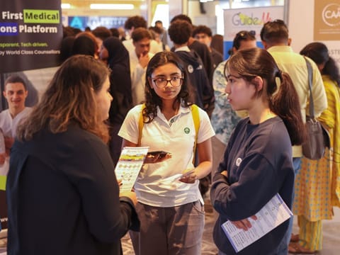 Students throng the Gulf News Edufair Abu Dhabi on Saturday. 