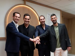 The Toddler and titans: Rafael Junior steals the show as tennis greats reunite for emotional Nadal farewell