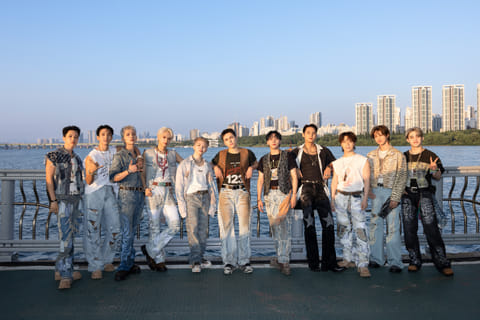 K-pop group, Seventeen. (L-R) Hoshi, DK, Joshua, Jun, Woozi, Vernon, Seungkwan, Mingyu, Dino, The8, and S.Coups.