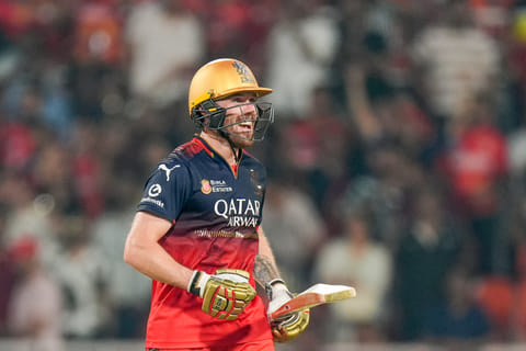 Phil Salt celebrates after guiding Royal Challengers Bengaluru to an eight-wicket win against Punjab Kings in Qualifier 1 on Thursday.
