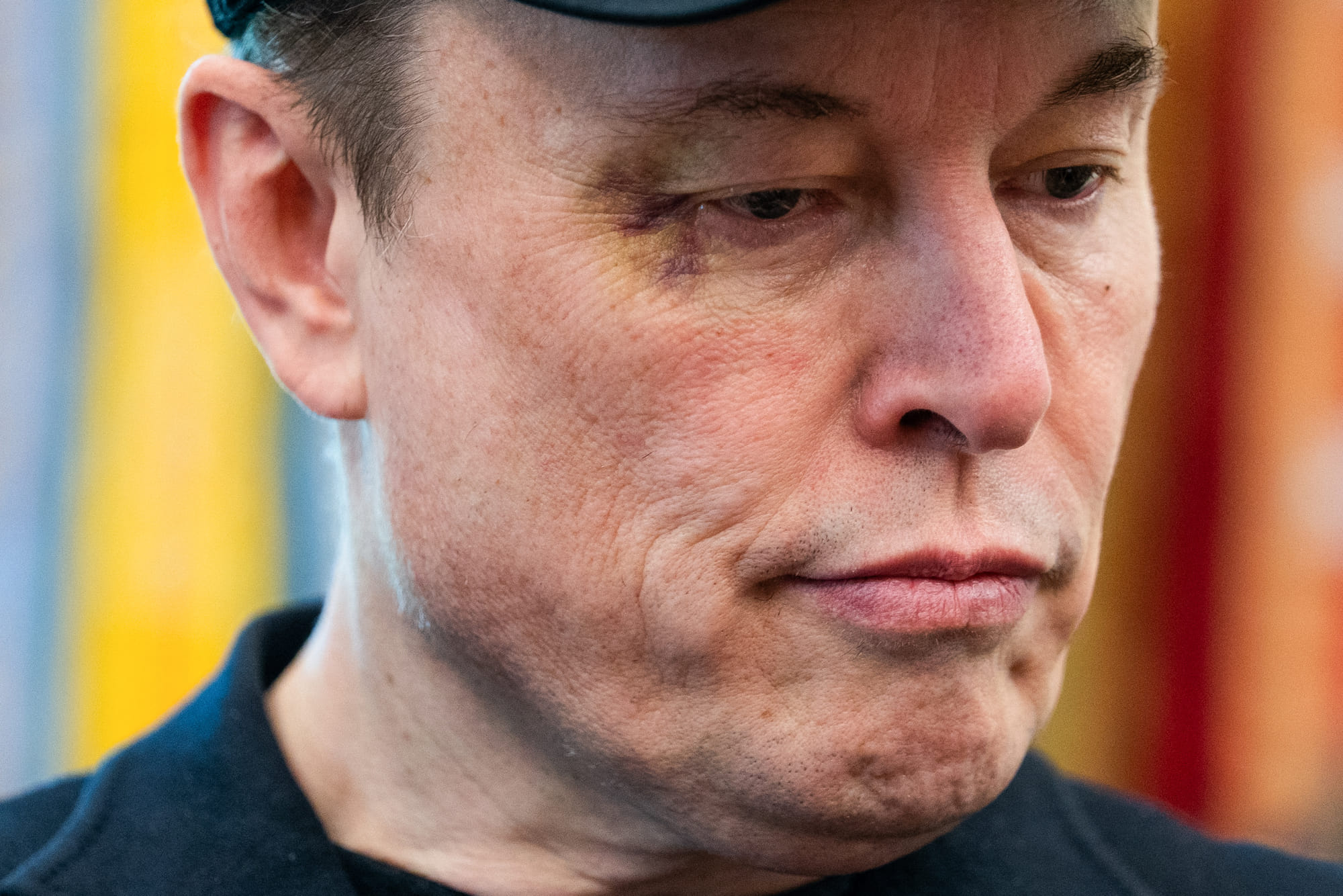 Elon Musk looks on during a news conference with US President Donald Trump in the Oval Office of the White House in Washington, DC, on May 30, 2025.