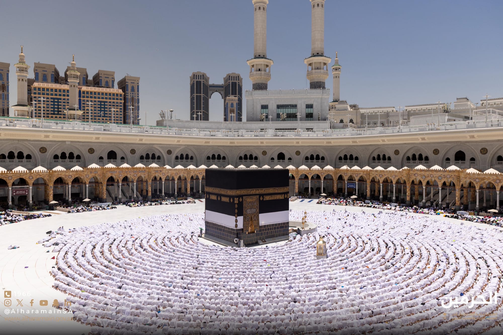 Pilgrims around the Holy Kaaba, Islam's holiest shrine in the Grand Mosque, while performing the Friday congregation prayer, the first in the current Islamic lunar month of Dhul Hijjah that started on Wednesday. 