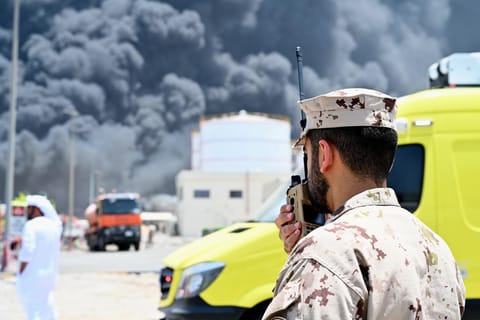 Emergency teams swiftly tackled the Sharjah port fire.