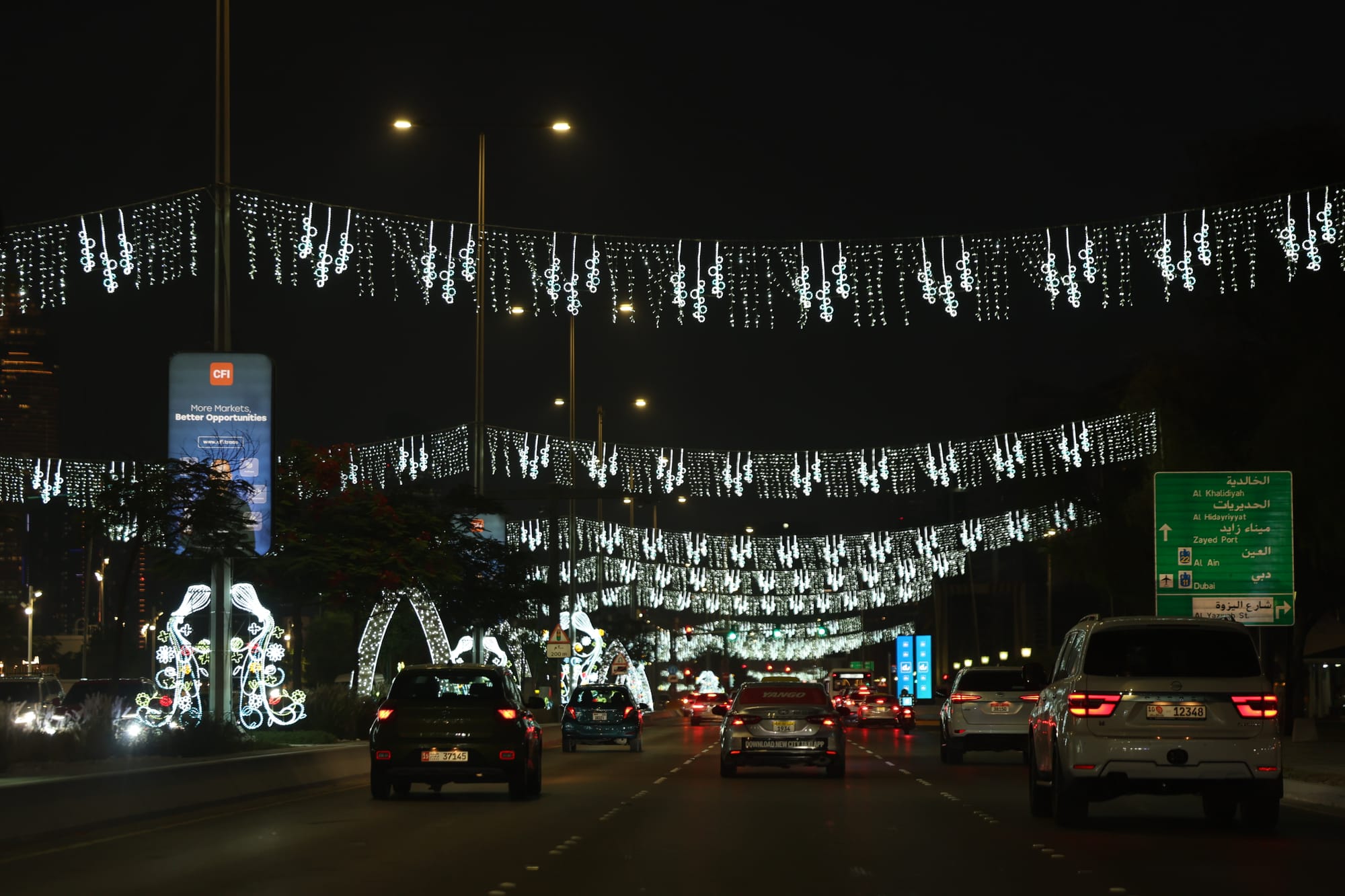 The UAE is gearing up for the joyous occasion, with city landmarks and neighbourhoods adorned in festive colours, reflecting the spirit of togetherness, generosity, and celebration that marks this special time of year. Above, the streets of Abu Dhabi are coming alive with dazzling lights and vibrant decorations. 