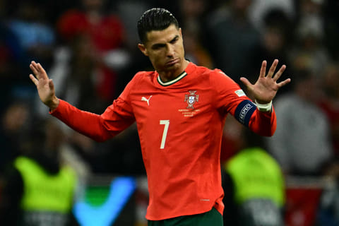 Portugal's forward Cristiano Ronaldo reacts during the Uefa Nations League final against Spain in Munich on Sunday.