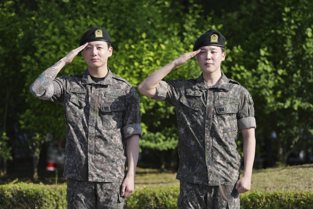 BTS stars Jung Kook (left) and Jimin.