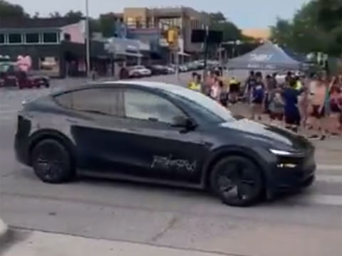 Tesla Model Y robotaxi spotted testing on public roads in Austin, Texas.
