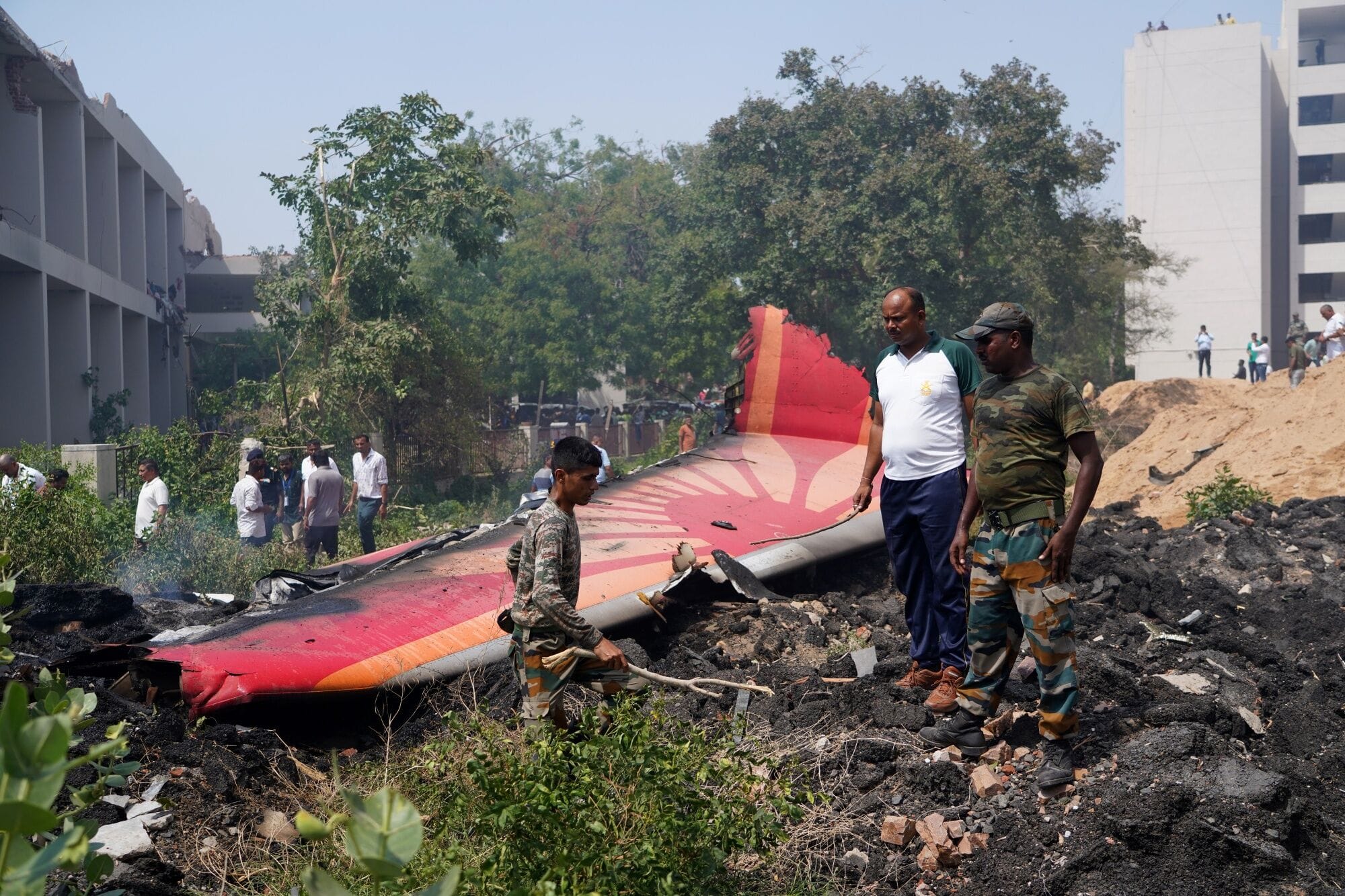 The crash site of Air India Flight 171.