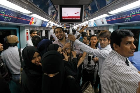 Commuters inside a Dubai Metro carriage. (Photo for illustrative purposes only)