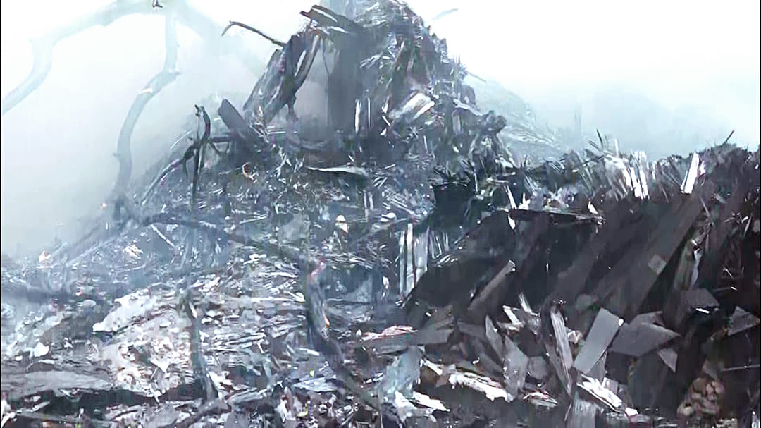 Debris seen after an Air India plane, B787 Aircraft VT-ANB, while operating flight AI-171 from Ahmedabad to Gatwick, had crashed immediately after takeoff with 242 passengers onboard, in Ahmedabad
