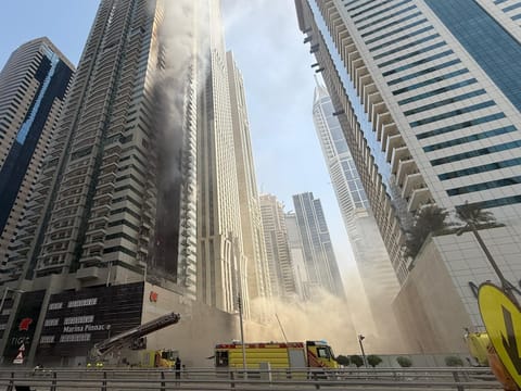 Fire breaks out in Dubai Marina building; successfully extinguished