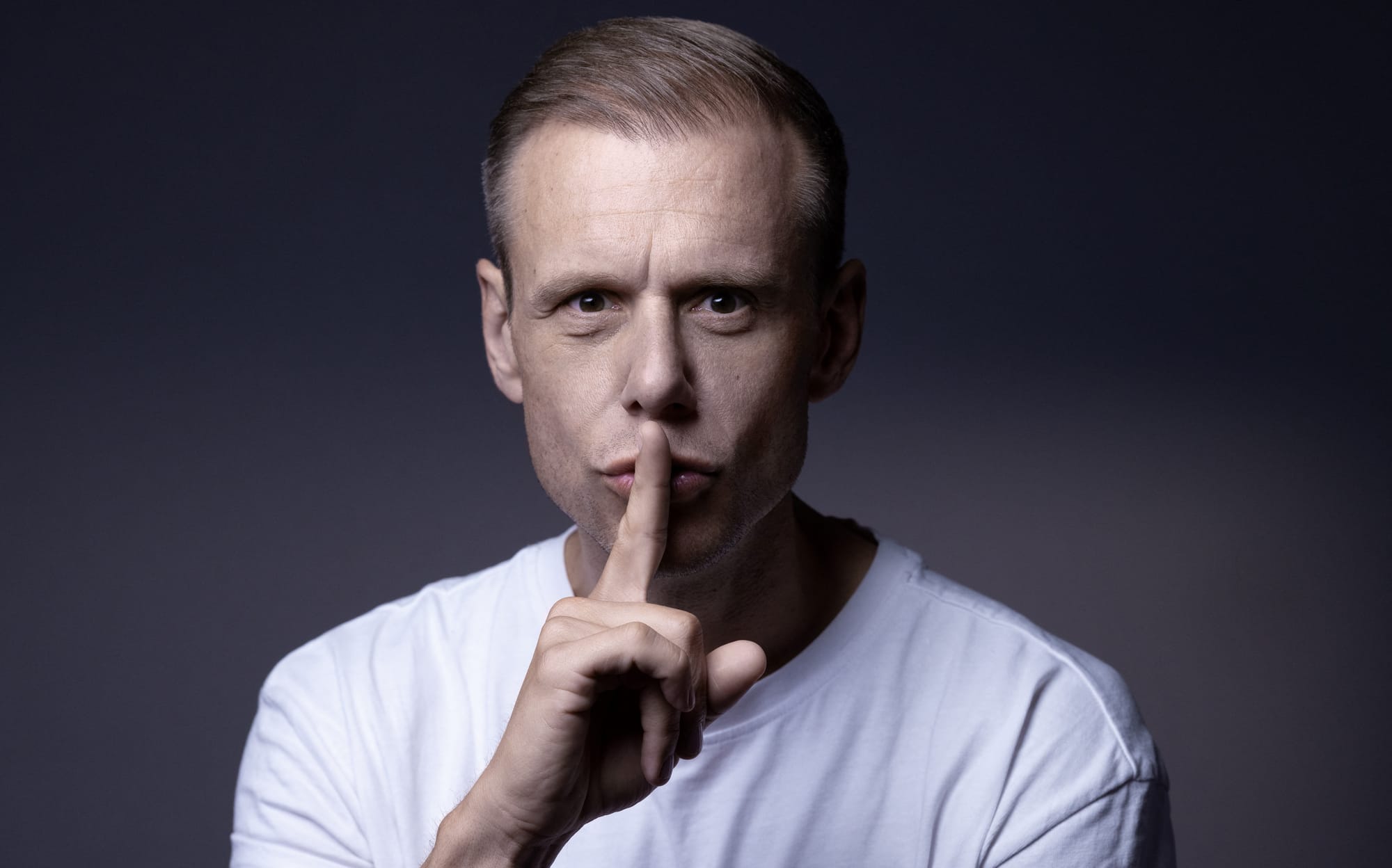 Dutch DJ and record producer Armin van Buuren poses during a photo session in Paris on June 16, 2025.