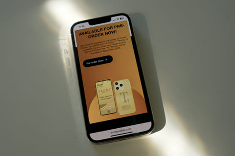 The website for The Trump Organization's mobile phone service and a Trump-branded smartphone.