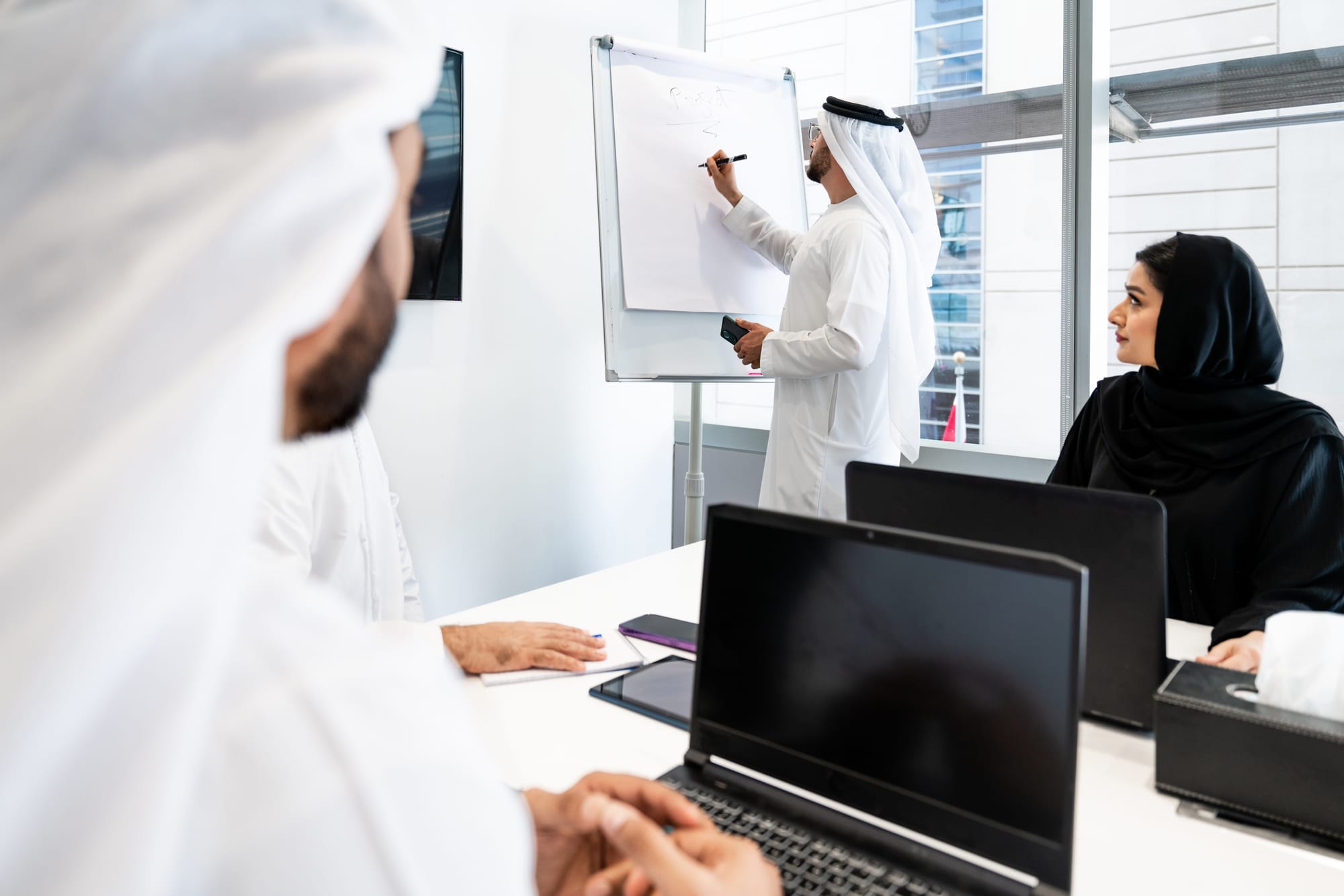 Stock Emiratis in office