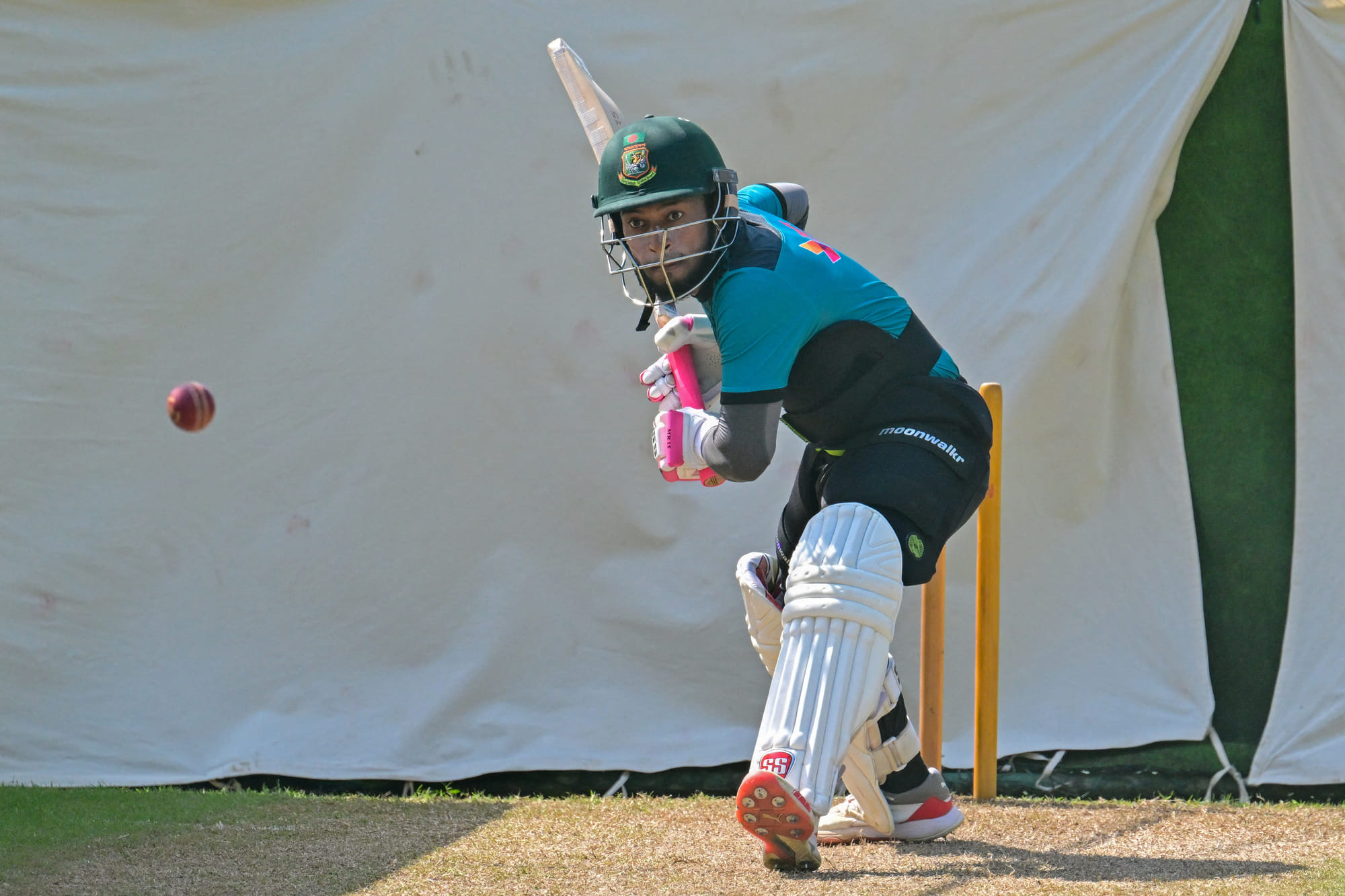 Bangladesh's Mushfiqur Rahim attends a practice session at the Sinhalese Sports Club (SSC) in Colombo on June 24, 2025, on the eve of their second Test cricket match against Sri Lanka.