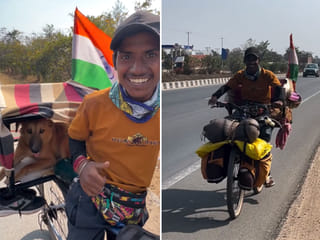 Viral video: Bihar man’s 12,000 km cycle adventure across India with his dog