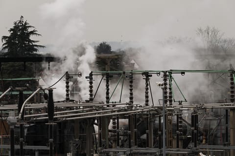 Smoke from a fire at North Hyde Electricity Substation near Heathrow Airport in March.