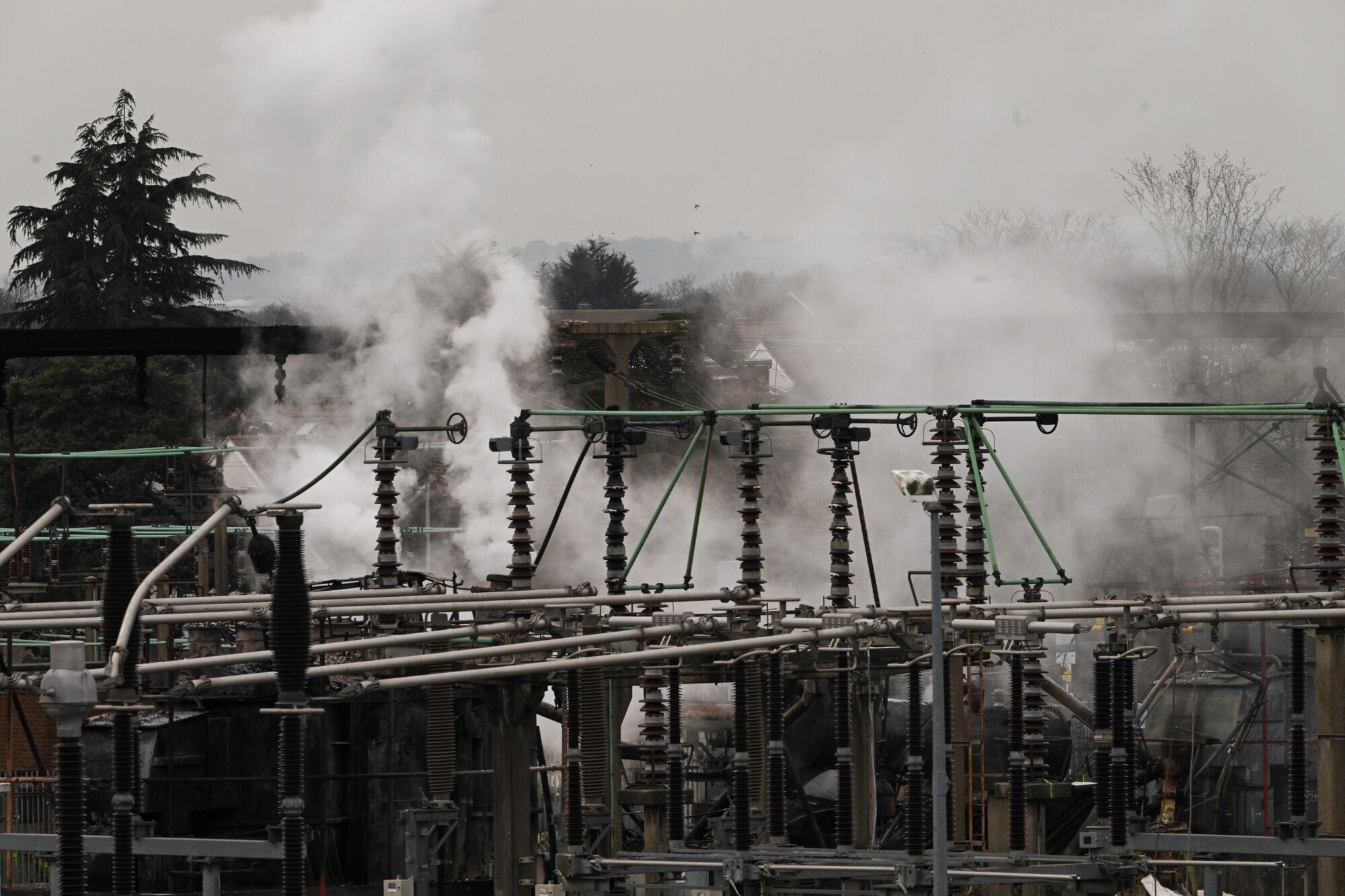 Smoke from a fire at North Hyde Electricity Substation near Heathrow Airport in March.