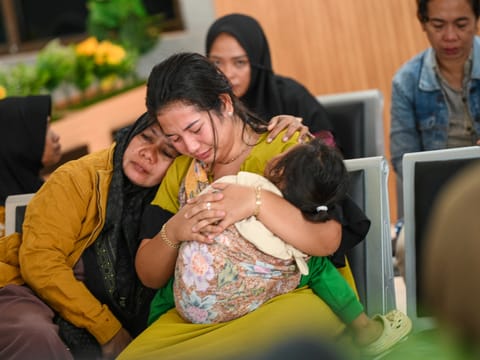 Rescuers were racing to find 30 people still missing at sea after the vessel carrying 65 passengers and crew sank.
