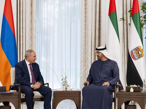 The meeting took place at Qasr Al Shati in Abu Dhabi.