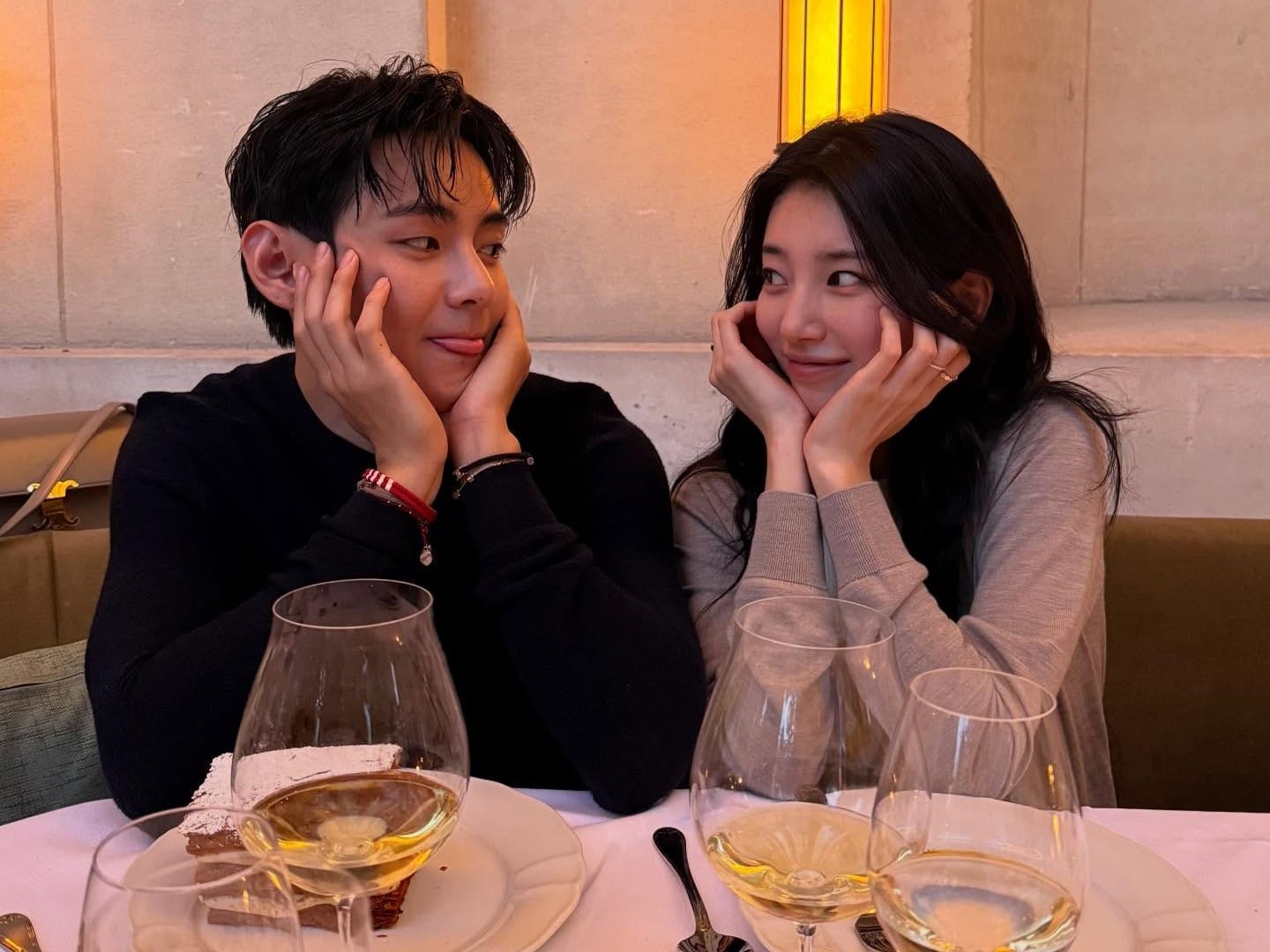 BTS's V with Bae Suzy in Paris. 