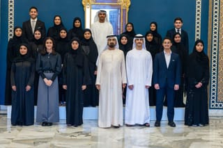Mohammed bin Rashid meets top high school achievers in the UAE