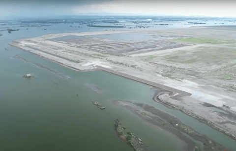 A view of the land preparation for Manila's 2nd airport, reclaimed from Manila Bay.