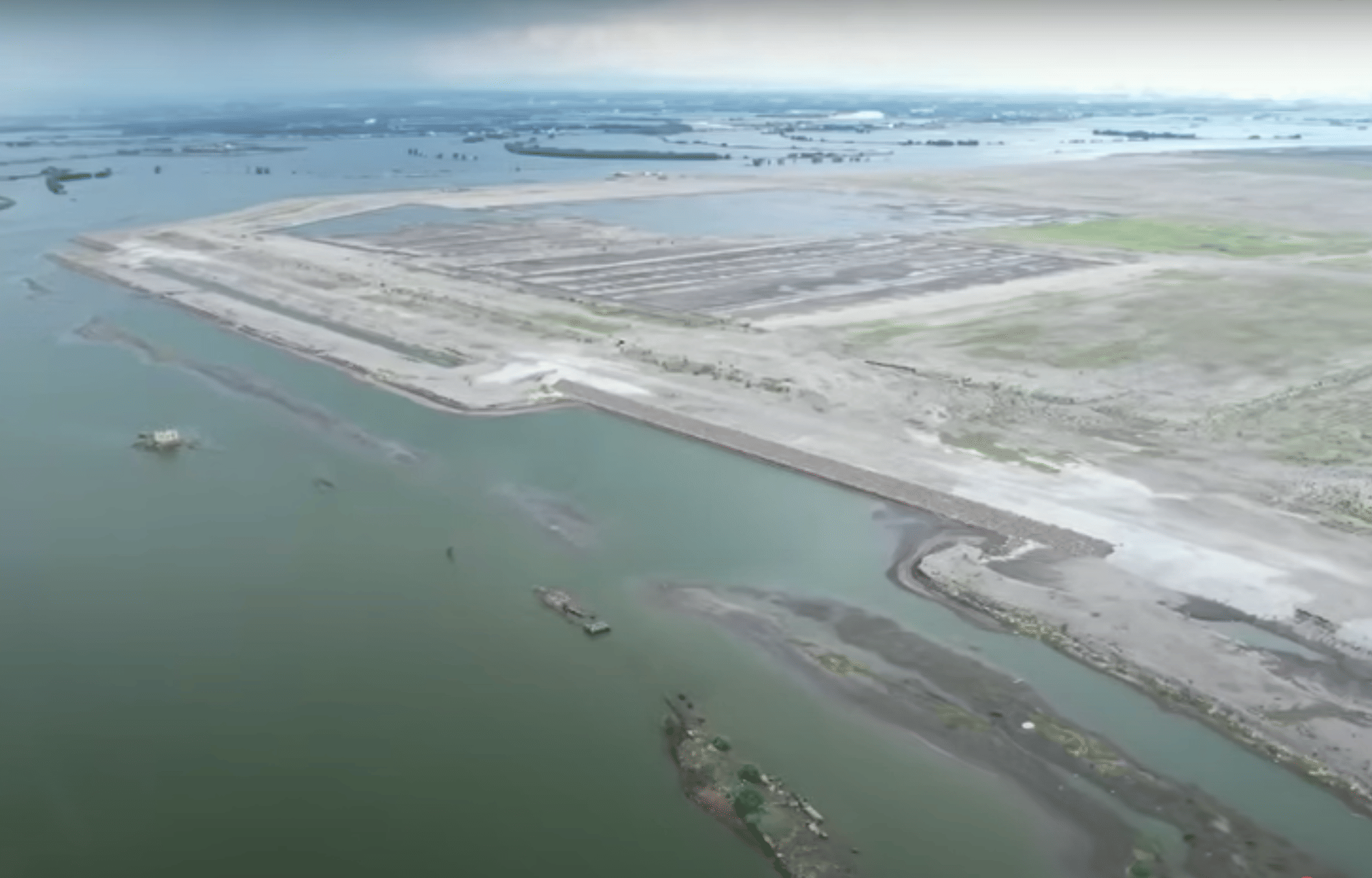 A view of the land preparation for Manila's 2nd airport, reclaimed from Manila Bay.