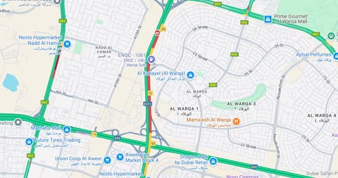 Google Maps continues to show congestion in the area.