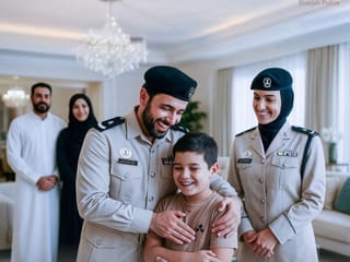 Sharjah Police comfort traumatised boy after near-miss traffic incident