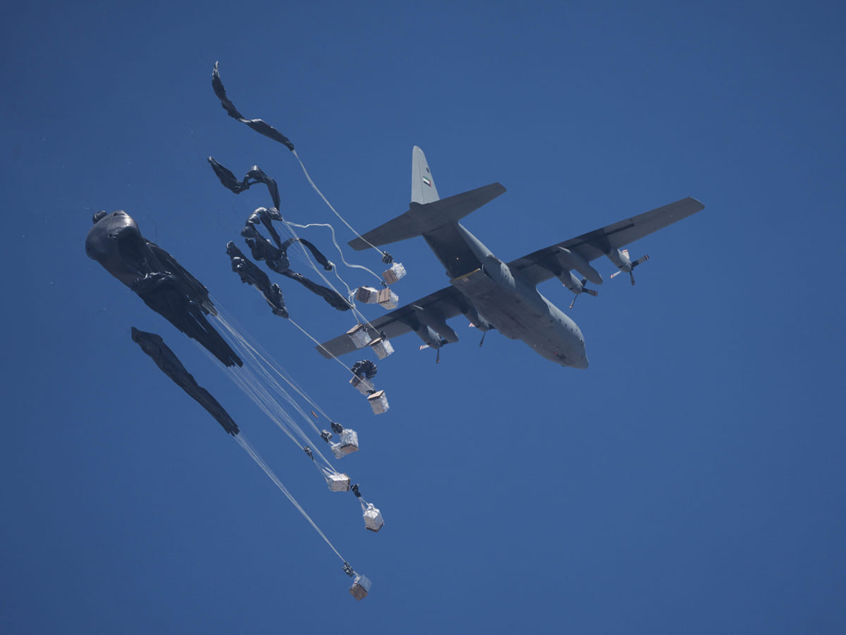 Since the launch of the initiative, the total aid airdropped has reached approximately 3,763 tonnes of essential food and relief supplies. 
