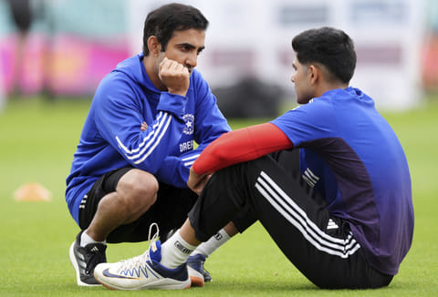 India head coach Gautam Gambhir (left) and Shubman Gill during a nets session at the Kia Oval, London, Wednesday July 30, 2025.