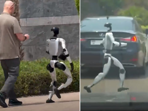 Humanoid robot runs across the street in Dubai: Watch video