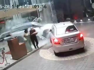 SUV crashes into hotel lobby in India: CCTV footage goes viral