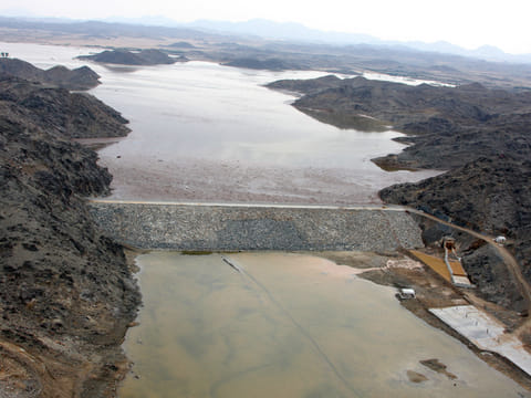 File photo: An aerial view  shows a dam on Musk Lake, 12 kms east of the Saudi port city of Jeddah.