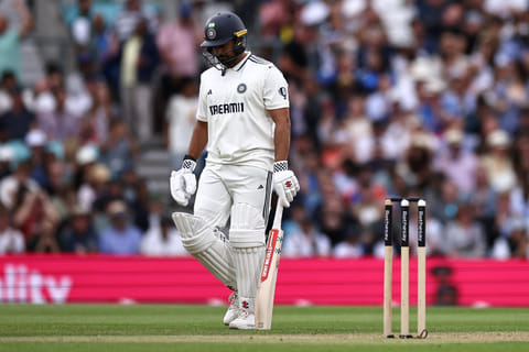 India's Karun Nair walks back to the pavilion after losing his wicket on day three of the fifth Test cricket match against England at The Oval in London on August 2, 2025.