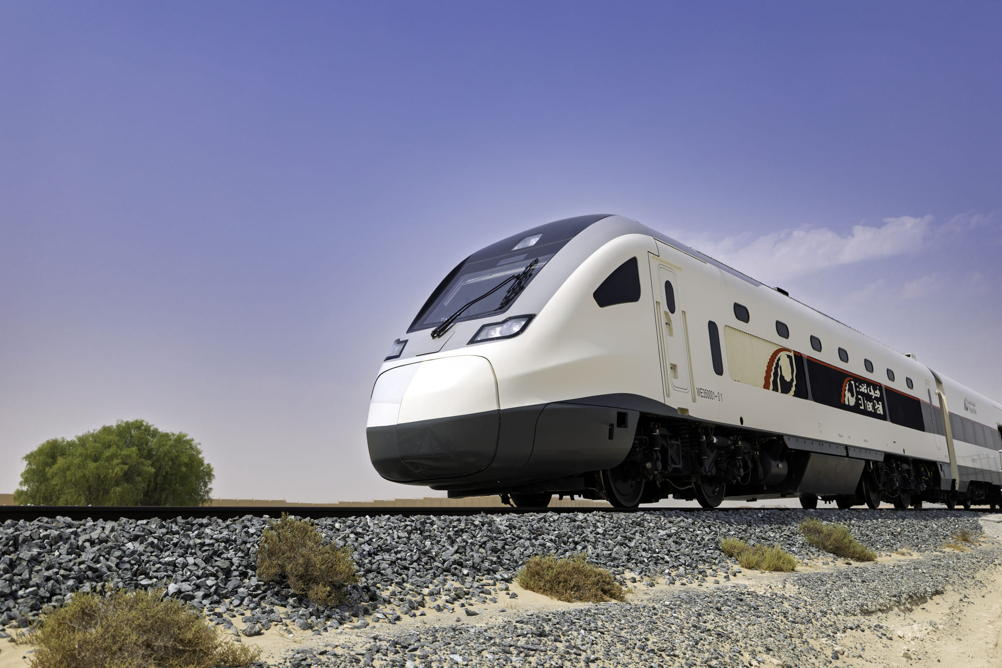 A glimpse into the future – Etihad Rail’s sleek new passenger train promises to connect Dubai and Abu Dhabi in under 60 minutes by 2026.