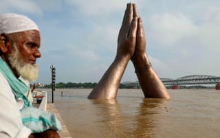 India rains: Varanasi Namo Ghat flooded as water level of Ganga River rises