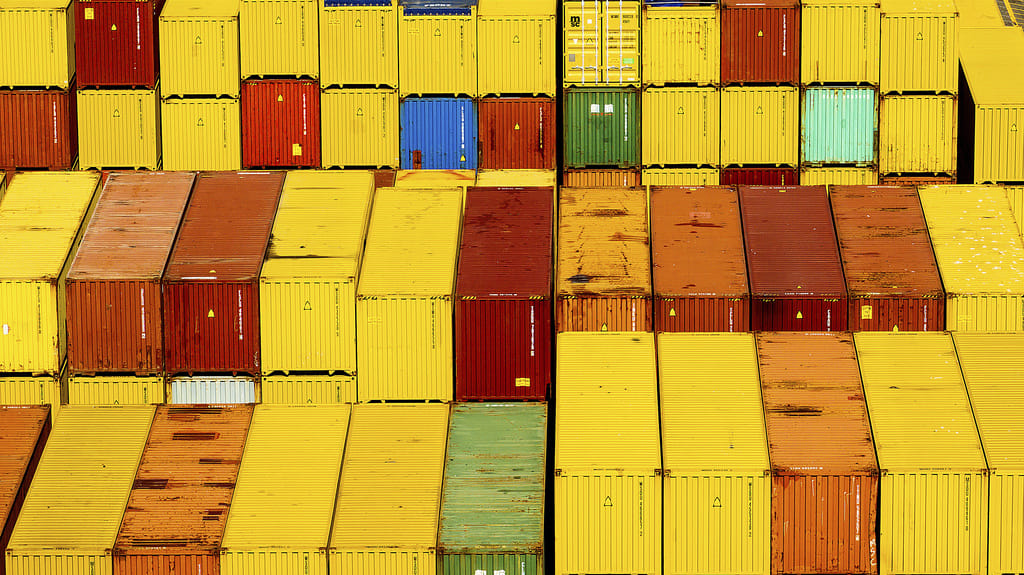 Cargo containers are seen at a shipping terminal at the Port of Oakland on Wednesday, Aug. 6, 2025, in Oakland, Calif. 