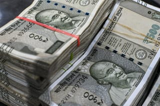 Rupee banknotes.