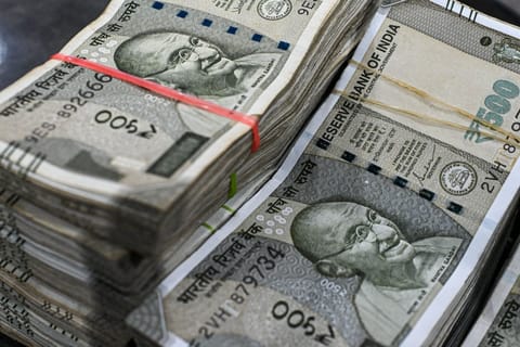Rupee banknotes.