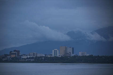 A view of downtown Anchorage, Alaska on August 13, 2025, ahead of the August 15 scheduled meeting between US President Donald Trump and Russian President Vladimir Putin.
