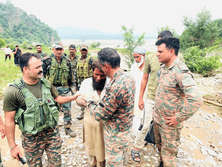 The Army also posted pictures of its soldiers helping with the rescue of injured people, shifting them to safety so that they can be evacuated on time for medical attention.