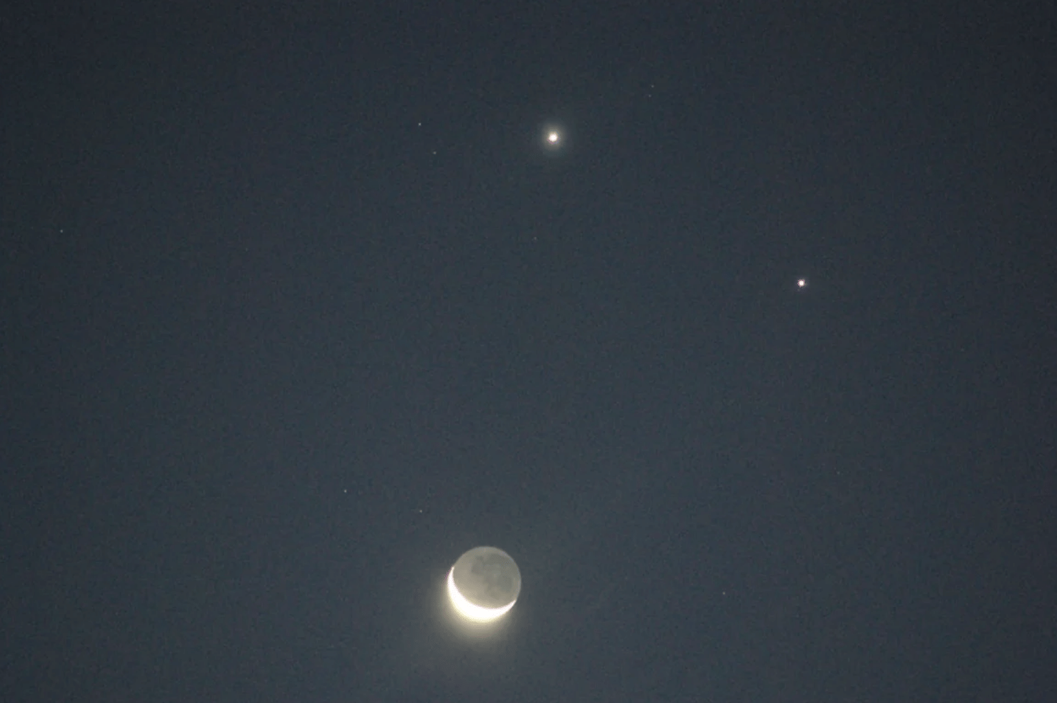 Rare celestial triangle over Arab world as crescent moon, Venus and Jupiter come together