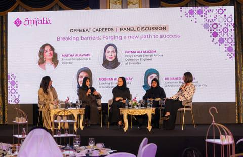 Emirati leaders speaking at the last edition of Emiratia