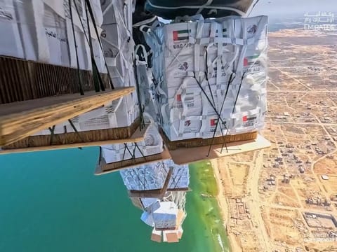 UAE completes 76th Gaza airdrop under ‘Gallant Knight 3’