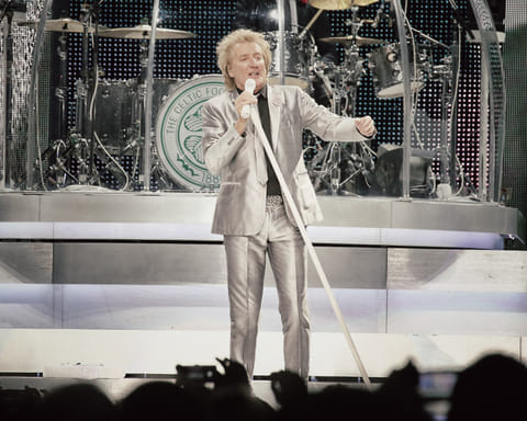Rod Stewart performs on stage at Madison Square Garden 