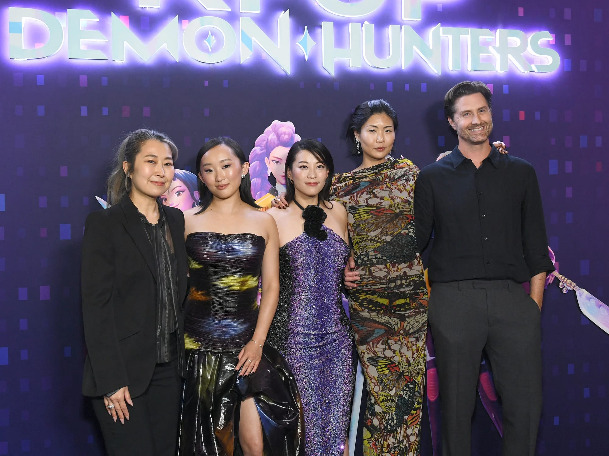 Maggie Kang, Ji-Young Yoo, Arden Cho, May Hong and Chris Appelhans at the Netflix's "KPop Demon Hunters special screening.